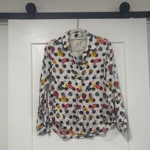L'AGENCE Multicolor Floral Polka Dot Button Down Shirt